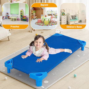52 x 23 Inch Pack of 6 Kids Stackable Daycare Nap Cots Bed Rest Mat for Sleeping