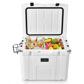 55 Quart Cooler Portable Ice Chest with Cutting Board Basket for Camping
