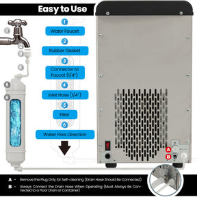 55 lbs/24H Self-Dispensing Countertop Nugget Ice Maker Portable Ice Machine with Self-cleaning Function Control Panel LED Light