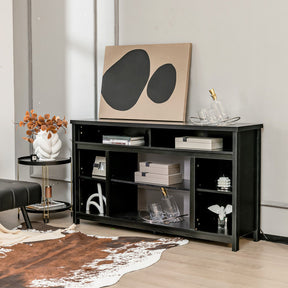 58 Inch Fireplace TV Stand Cabinet Media Entertainment Center TV Console Table with Adjustable Shelf for TVs up to 65 Inches