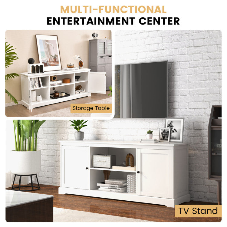 58 Inch TV Stand with Adjustable Shelves for up to 65 Inch TVs