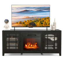 58 Inches Fireplace TV Stand Entertainment Center with 18” Electric Fireplace and Adjustable Shelves for TVs up to 65 Inch