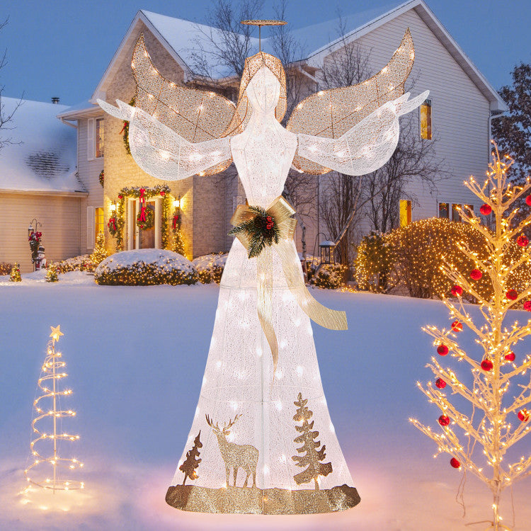 5 Ft Pre-lit 3D Sparkling Christmas Angel with 105 Lights