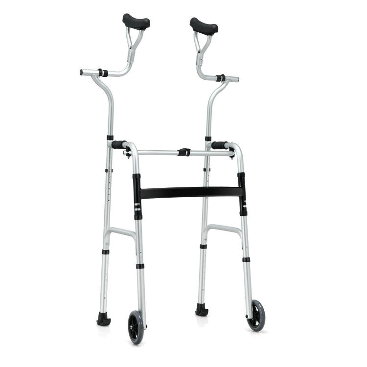 5 Inch Wheels Foldable Rehabilitation Auxiliary  Walker & Rollator