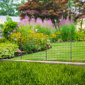 5 Panels No Dig Outdoor Decorative Garden Fence Versatile Metal Animal Barrier Landscape Fencing Edge with 5 Stakes
