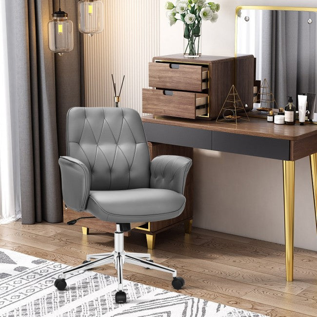 Chairliving - PU Leather Adjustable Swivel with Armrest Home Office Leisure Chair