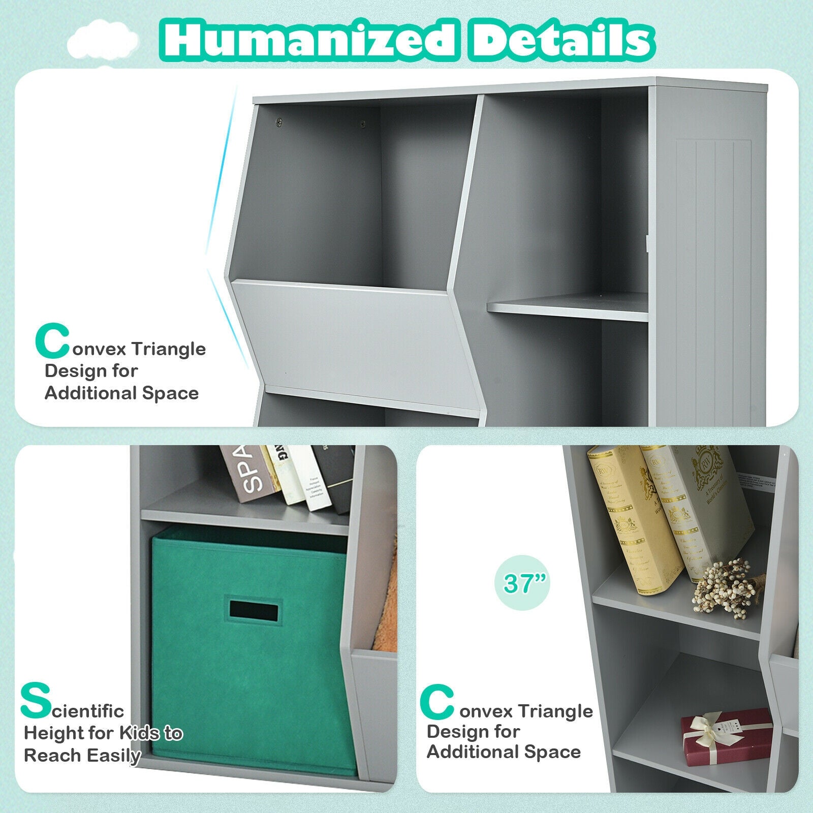 Hikidspace Kids Toy Storage Cabinet Shelf Organizer
