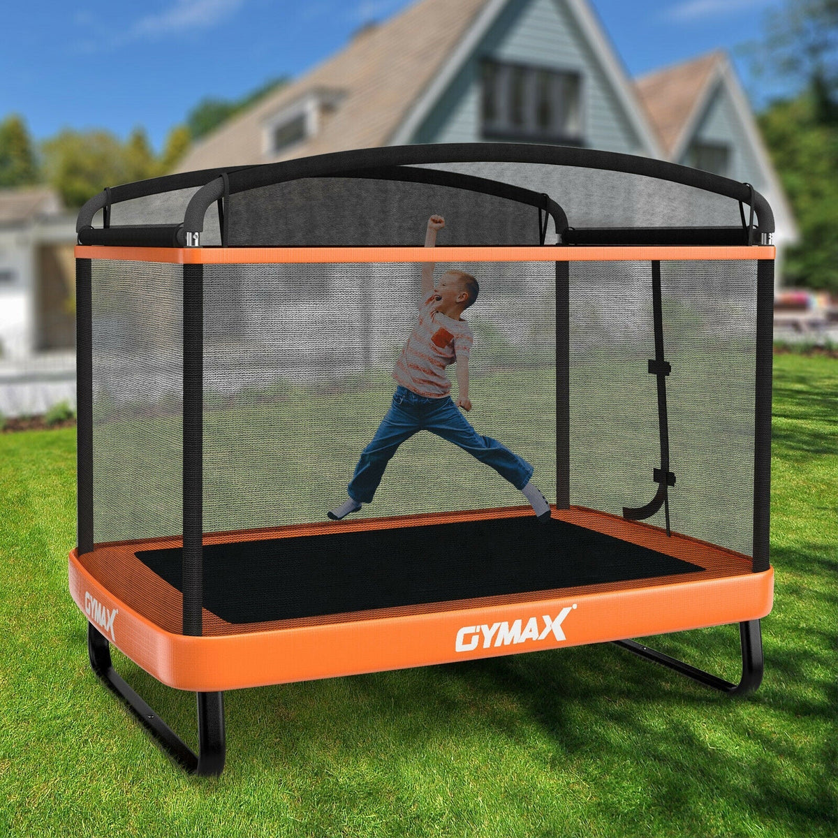6 Feet Kids Entertaining Trampoline with Swing Safety Fence