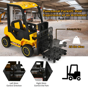 12V Kids Ride On Forklift with Remote Control and Back Trunk