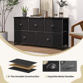 5 Drawer Storage Organizer Unit Horizontal Storage Cube Dresser Unit