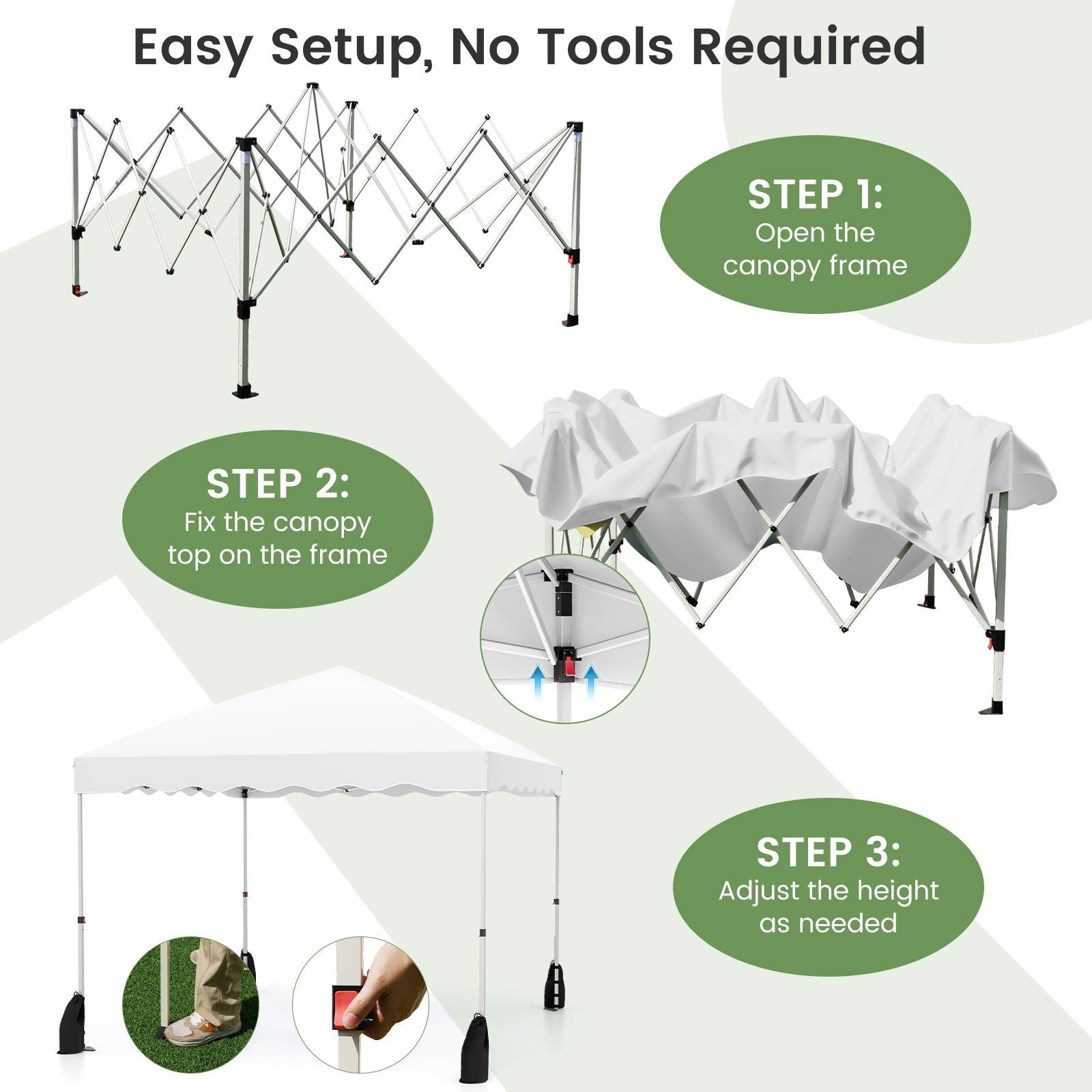 3 X 3 m Pop up Canopy Tent Portable Foldable Outdoor Patio Shelter w/Wheeled Bag