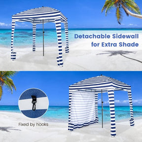1.8 X 1.8M Foldable Beach Cabana Tent with Carrying Bag and Detachable Sidewall