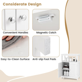 Bathroom Storage Cabinet Floor Storage Organizer w/ 2 Doors Modern Storage Unit