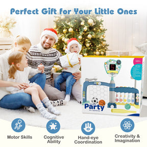 5 in 1 Toddler Sports Toy Kids Activity Center with Adjustable Basketball Hoop