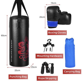 5 Pieces Kids Punching Bag Set with Boxing Gloves and Skipping Rope