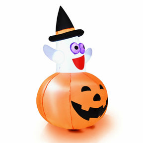 5ft Halloween Pumpkin Lantern Inflatable Ghost with LED Bulb