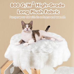 60 Inch Tall Wooden Cat Tree Modern Cat Tower with Jute Scratching Posts and Perches