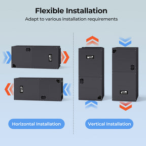 60000 BTU Ducted Central Air Conditioner Heat Pump System 5 Ton Inverter Split AC with Multi-Position Air Handler Unit