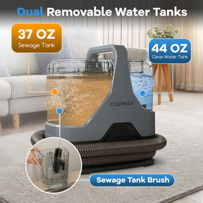 600W Upholstery Cleaner Machine with 15Kpa Powerful Suction and Versatile Attachments