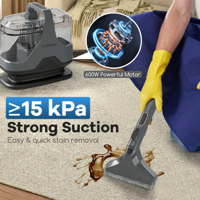 600W Upholstery Cleaner Machine with 15Kpa Powerful Suction and Versatile Attachments