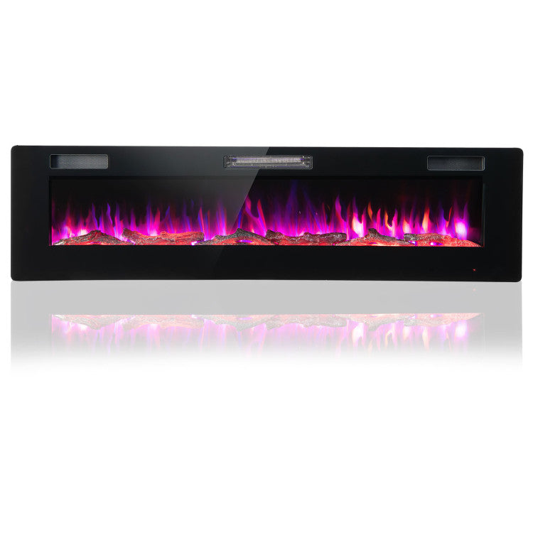 60 Inches Ultra-thin Electric Fireplace with Remote Control and Multiple Flame Effects