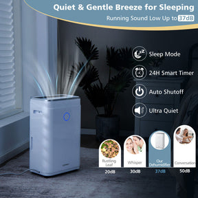 60 Pints Dehumidifier 4000 Sq. Ft Dehumidifier with 24H Timer and 3 Operating Modes for Basements Home