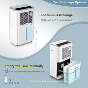 60 Pints Dehumidifier 4000 Sq. Ft Dehumidifier with 24H Timer and 3 Operating Modes for Basements Home