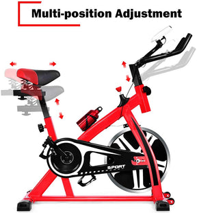 Indoor Adjustable Exercise Bike Cycling Training Bicycle with Adjustable Resistance for Cardio Fitness