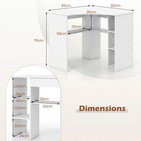 Corner Desk, Triangle Computer Desk with Storage Shelves