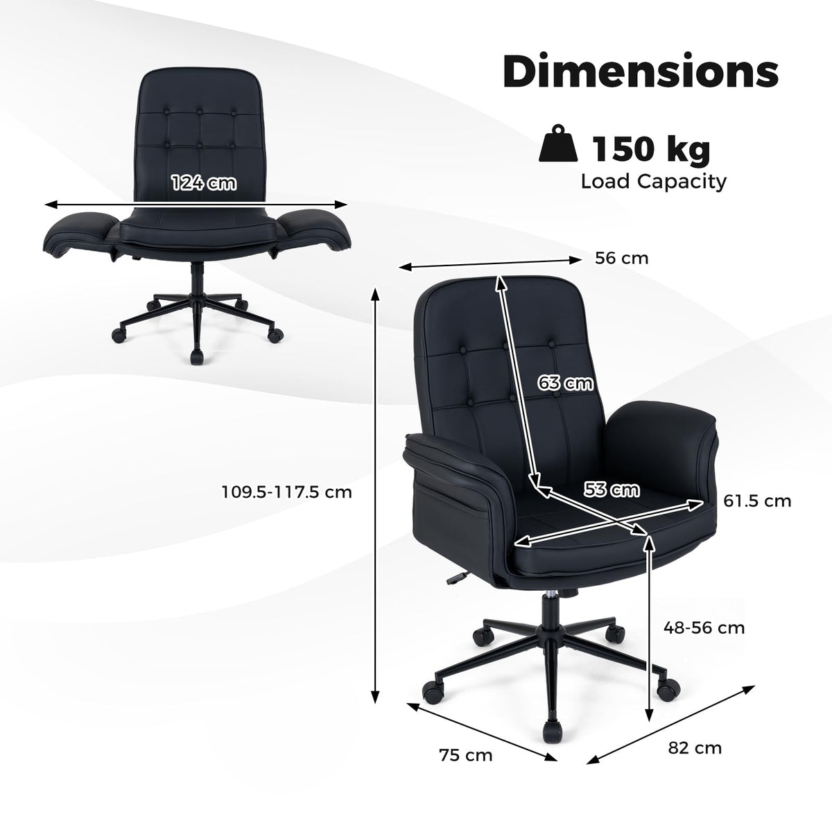 Criss Cross Chair, Adjustable Swivel Vanity Chair with 5-Position Armrests