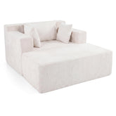 Single Foam Sofa with Ottoman, Boneless Floor Lounge Chair with Pillows for Small Spaces