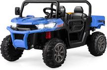 2-Seater Kids Ride On Dump Truck, Electric Toy Tractor w/Dump Bed, Shovel, 2.4G Remote Control, Wireless Connection