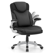Executive Office Chair, PU Leather Ergonomic Desk Chair with Flip-up Armrests and Height Adjustable