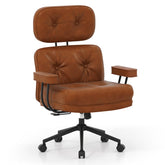 Ergonomic Home Office Chair, Mid Century Modern Computer Desk Chair w/ Wide Tufted Seat