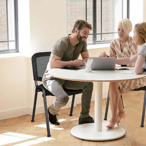 Set of 5 Stackable Conference Chairs with Mesh Back, Ergonomic Office Waiting Room Guest Reception Chairs