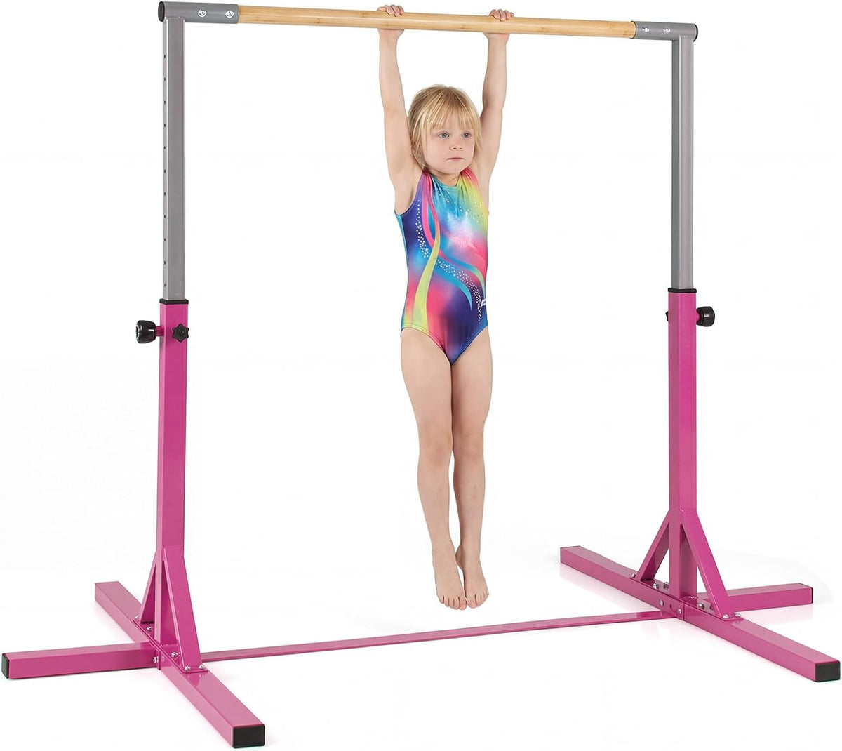 Gymnastics Bar, Adjustable Horizontal Kip Bar with 85-145 CM 12-Level Height