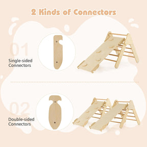 8-in-1 Wooden Triangle Set, Montessori Climbing Toys with Arch Climber, Rocker, Reversible Ramp