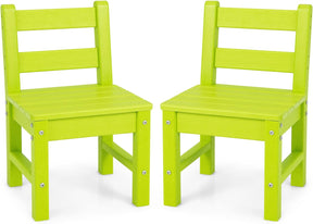 HONEY JOY 2 PCS Kids Chairs, Weather Resistant Heavy-Duty Children Learning Chair w/Backrest