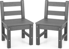 HONEY JOY 2 PCS Kids Chairs, Weather Resistant Heavy-Duty Children Learning Chair w/Backrest