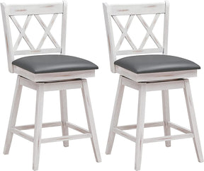 Giantex Set of 2 Bar Stool, Counter Height Barstool W/Foot Rest Upholstered Cushion