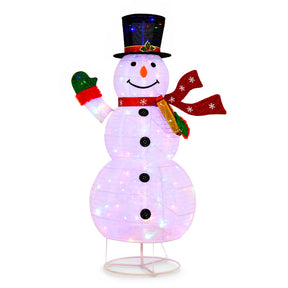 6 Feet Lighted Christmas Snowman with 180 Colorful LED Lights and 4 Brightness Levels