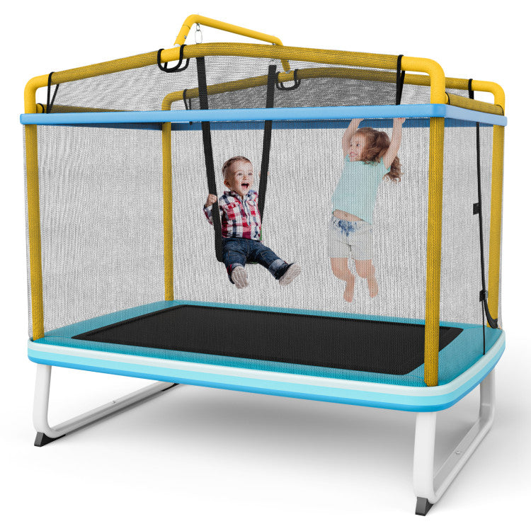 6 Feet Rectangle Trampoline with Removable Swing and Safety Net