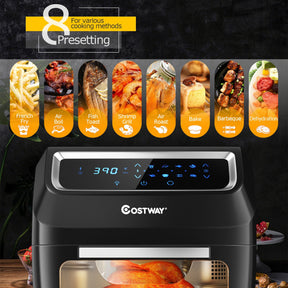 6QT 1700W 8-In-1 Electric Air Fryer with LED Touch Screen & 6 Accessories