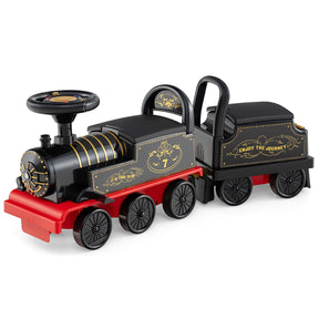 Ride on Train with Carriage, 6V 2-Seater Battery Powered Ride on Toy with Under-Seat Storage