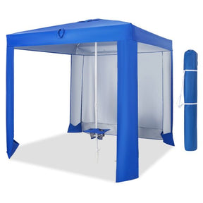Easy Setup 2 x 2M Beach Tent with Folding Table and UPF 50+ Protection
