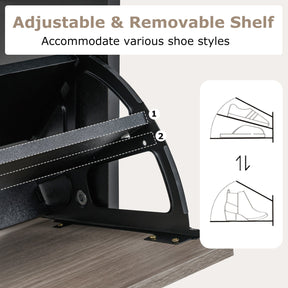 Shoe Storage Cabinet with 2 Flip Drawers, Slim Hidden Narrow Shoe Organizer