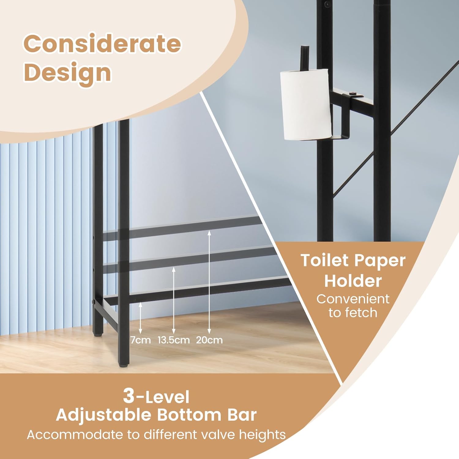 Over-The-Toilet 4-Tier Storage Cabinet