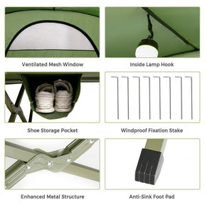 2-Person Portable Camping Tent Outdoor 4-in-1 Folding Tent with Carrying Bag