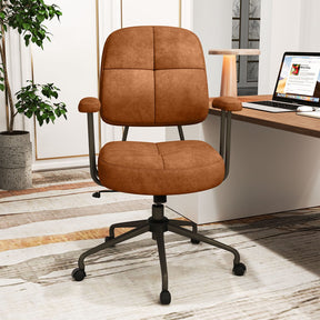Leathaire Upholstered Task Chair Back Adjustable Swivel Chair for Home