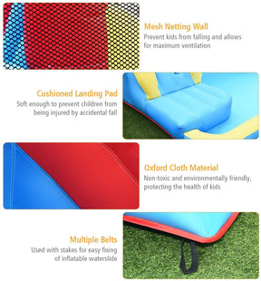 Inflatable Water Slide Bounce House with Water Cannon and Air Blower
